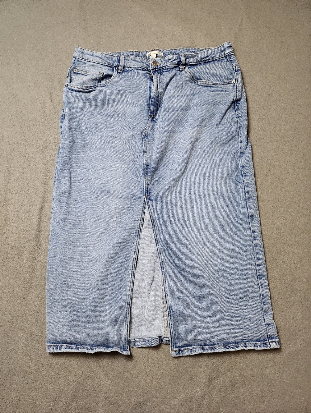 Dex Light Blue Denim Midi Skirt Sz 14 Jean Skirt